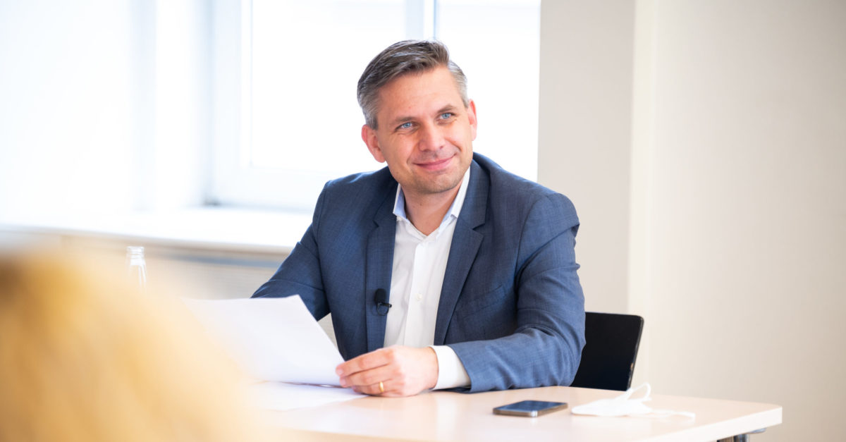 Landesrat Wolfgang Hattmannsdorfer im Gespräch