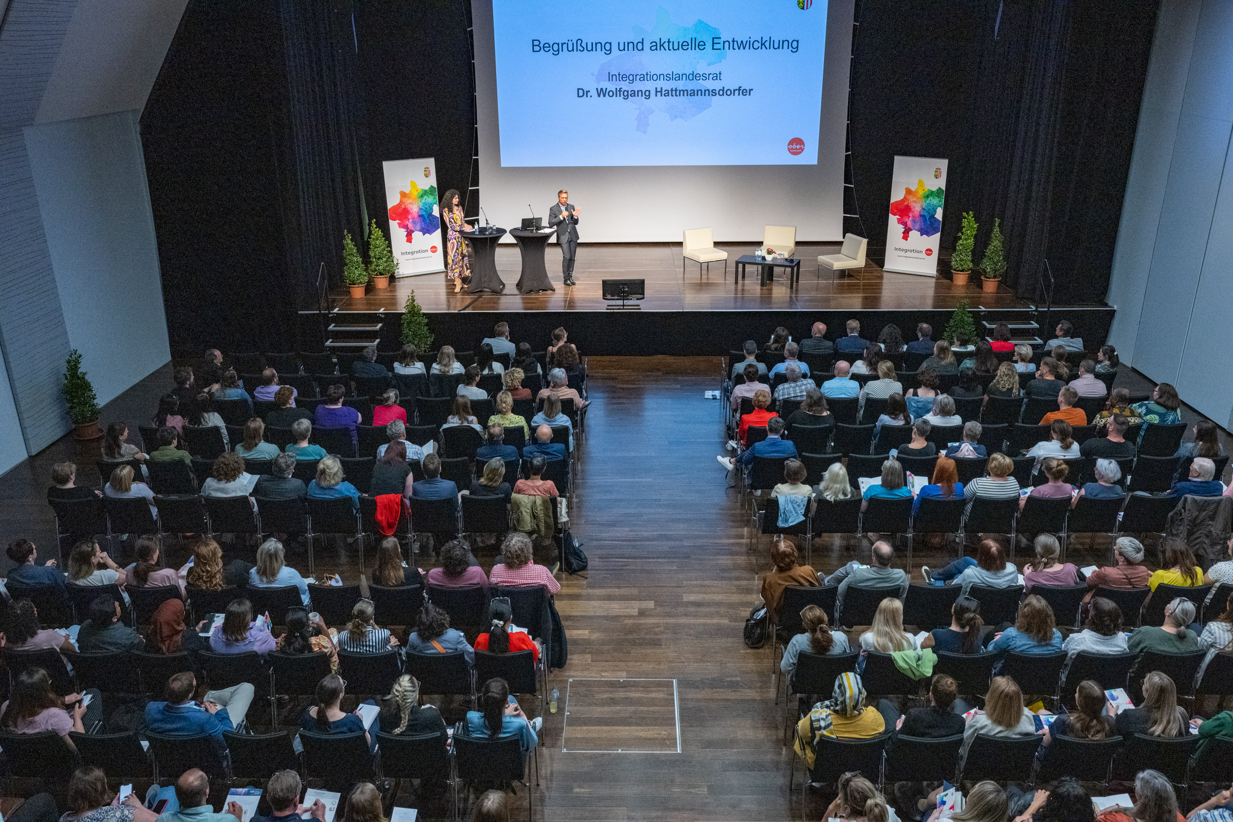 Ca. 200 Expert/innen aus dem Integrationsbereich bei der 15. Integrationskonferenz des Landes Oberösterreich.