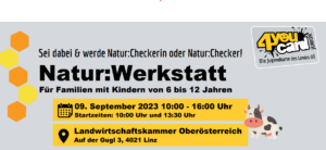 Natur:Werkstatt für Familien mit Kindern von 6 bis 12 Jahren, am 09.September 2023